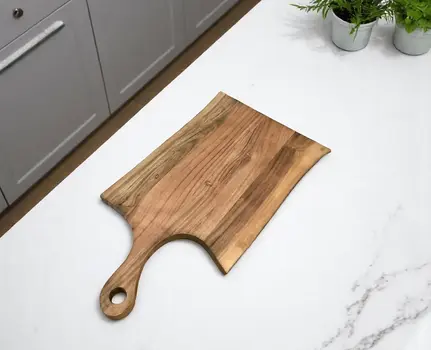 24" Brown Live Edge Solid Wood Cutting Board