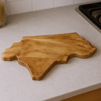 15" Brown Solid Wood North Carolina Cheese Board
