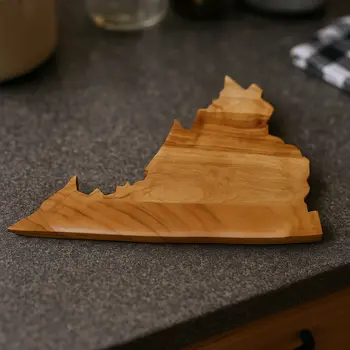14" Brown Solid Wood Virginia Cheese Board