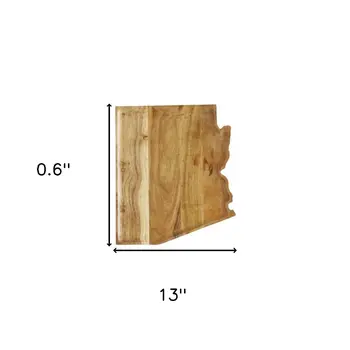 13" Brown Solid Wood Arizona Cheese Board
