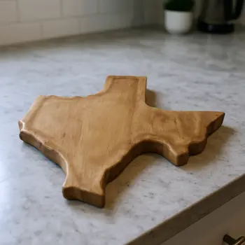 14" Brown Solid Wood Texas Cheese Board