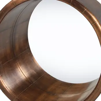 21" Copper Round Metal Framed Accent Mirror