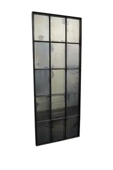 72" Black Metal Framed Full Length Antiqued Glass Hanging Mirror