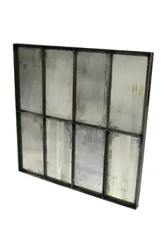 40" Black Square Metal Framed Accent Mirror