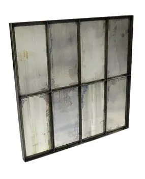 40" Black Square Metal Framed Accent Mirror