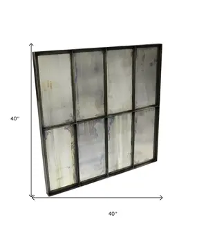 40" Black Square Metal Framed Accent Mirror