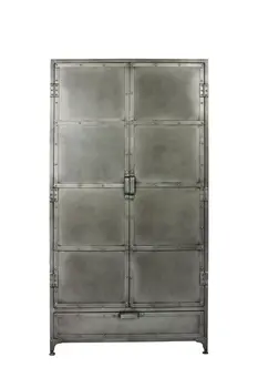 36" Silver Iron Drawer Combo Dresser