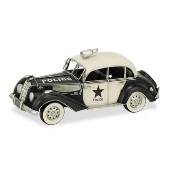 5" Cream Metal Hand Painted Early 20th Century Style Police Car Model Car
