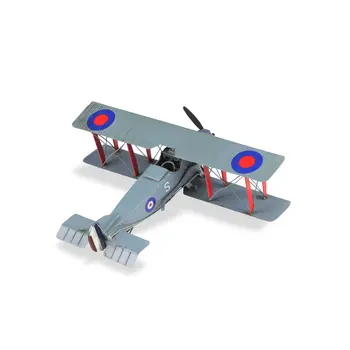 5" Red and Gray Metal Hand Painted 1916 Gray Bristol F28 Fighter Plane Model Airplane