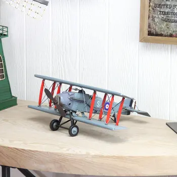 5" Red and Gray Metal Hand Painted 1916 Gray Bristol F28 Fighter Plane Model Airplane