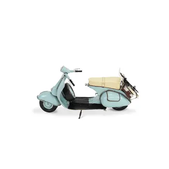 8" Blue and Black Metal Hand Painted Model Motorcycle Tabletop Sculpture