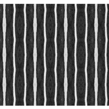 2' X 5' Black And White Modern Stripe Printed Vinyl Area Rug with UV Protection