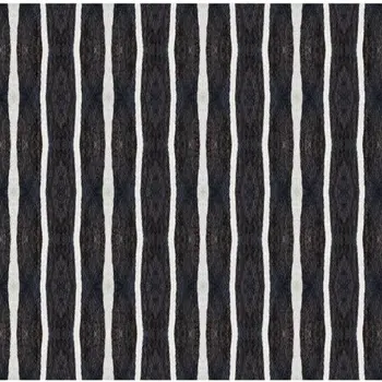 2' X 4' Black And White Modern Stripe Printed Vinyl Area Rug with UV Protection