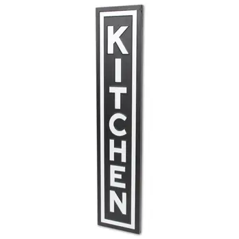 37" Black And White Metal Kitchen Text Wall Decor