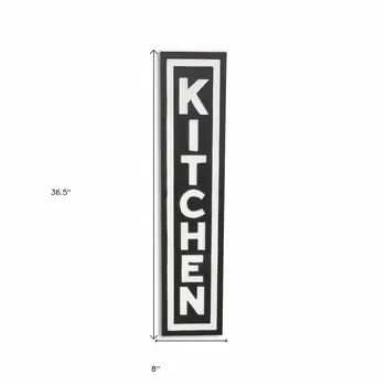 37" Black And White Metal Kitchen Text Wall Decor