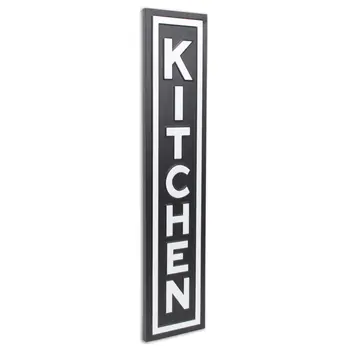 37" Black And White Metal Kitchen Text Wall Decor
