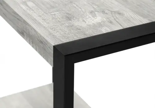 24" Black And Gray End Table With Shelf