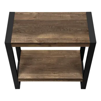24" Black And Brown End Table With Shelf