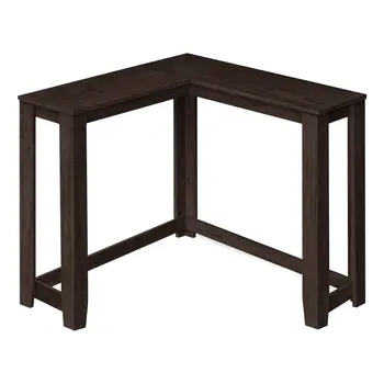 36" Espresso Solid Wood Distressed Corner Console Table