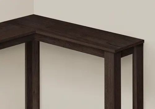 36" Espresso Solid Wood Distressed Corner Console Table
