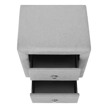21" Gray Wood Two Drawer Nightstand
