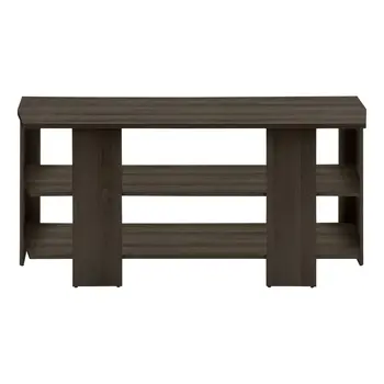 42" Brown Wood Open Shelving TV Stand