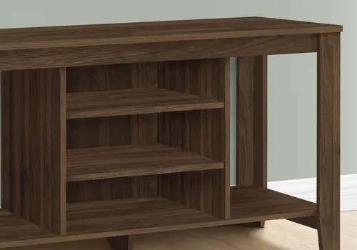 48" Brown Wood Open Shelving TV Stand