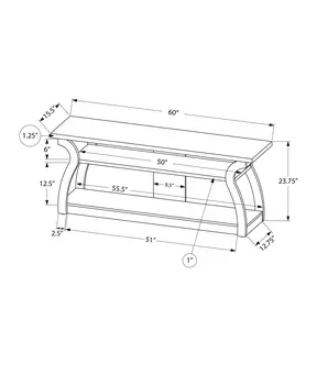 60" White Wood Open Shelving TV Stand