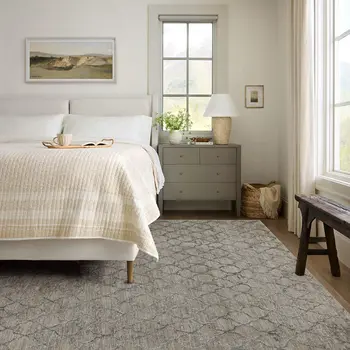5' X 8' Beige Moroccan Stain Resistant Area Rug