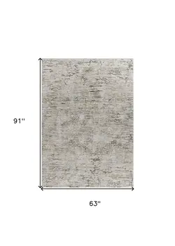 5' X 8' Beige Abstract Stain Resistant Area Rug