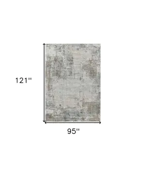 8' X 10' Beige Abstract Power Loom Stain Resistant Area Rug