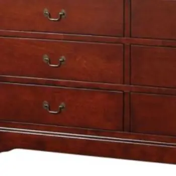 60" Brown Solid and Manufactured Wood Six Drawer Double Dresser