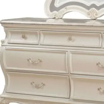 66" Pearl Solid and Manufactured Wood Seven Drawer Triple Dresser