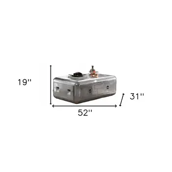52" Silver Aluminum Solid Coffee Table With Drawer