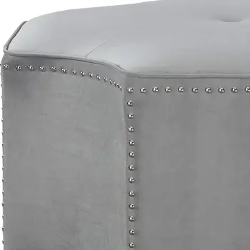 33" Gray Linen Specialty Cocktail Ottoman