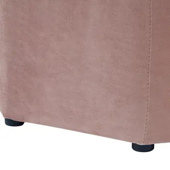 25" Blush Velvet And Black Tufted Specialty Storage
