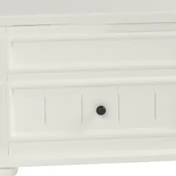 48" White Wood Lift Top Solid Coffee Table With Two Drawers