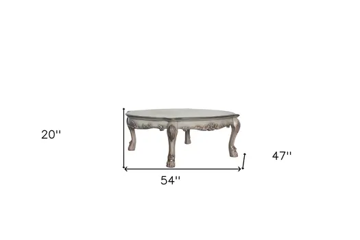 54" Bone Wood Coffee Table