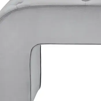 52" Gray Upholstered Velvet Bench