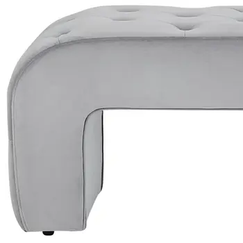 52" Gray Upholstered Velvet Bench