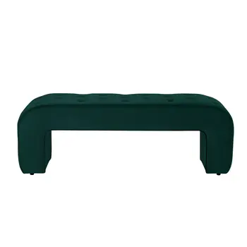 52" Hunter Green Upholstered Velvet Bench