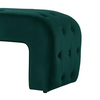 52" Hunter Green Upholstered Velvet Bench