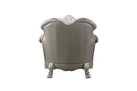 45" Champagne Faux Leather Arm Chair
