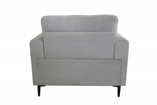 41" Light Gray and Black Linen Arm Chair