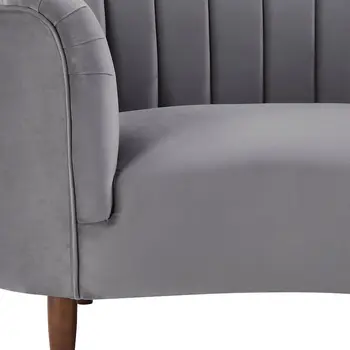 52" Gray and Black Velvet Striped Arm Chair