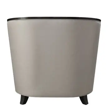 38" Beige and Black Fabric Barrel Chair And Toss Pillow