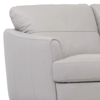 83" Pearl Leather Sofa With Black Legs