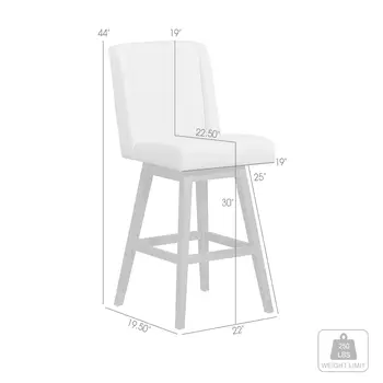 30" Taupe And Brown Solid Wood Swivel Bar Chair