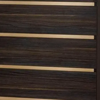 33" Drk Brown White Marble Manufactured Wood + Solid Wood Stainless Steel Five Drawer Chest