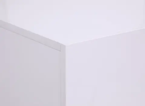 30" White Silver Manufactured Wood + Solid Wood Stainless Steel Five Drawer Chest